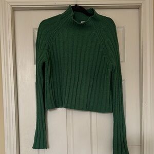 Green Ribbed Women's Sweater